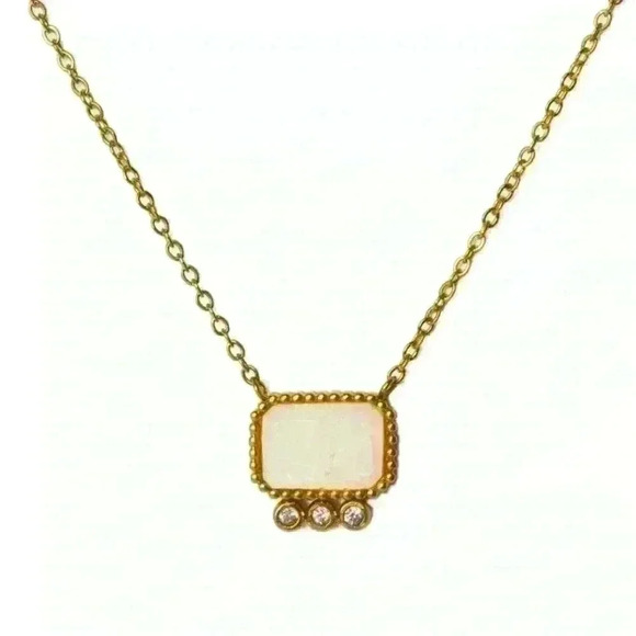 ATELIER EMMA & CHLOÉ designed in Paris Chain Necklace Thesis Moon Stone - Picture 1 of 5